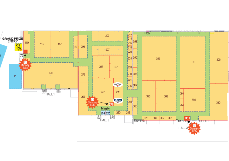 Covi SuperShow Hall 1, Hall 2, Hall 3 floor plans