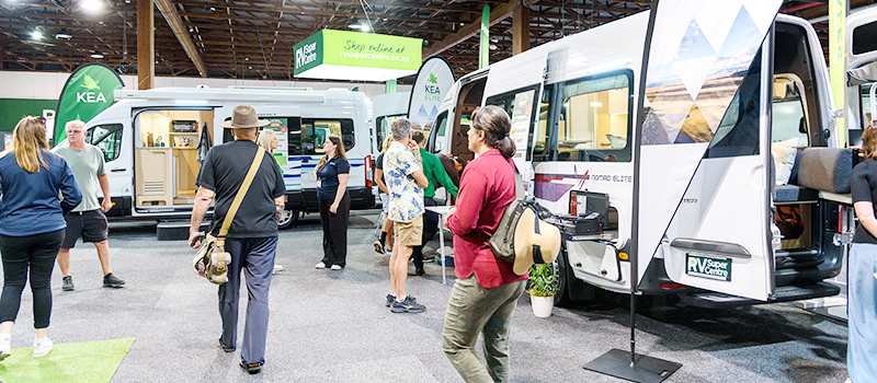 Motorhomes in hall 1 at the 2025 Covi SuperShow