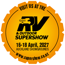 Covi RV SuperShow Advertising Tag Orange Covi RV SuperShow Advertising Tag Orange